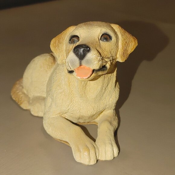 Yellow Labrador Retriever Figurine Hand Paint Dog Sculpture Collectible Vintage - Picture 2 of 8